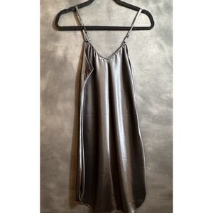 Vintage Farr West Black Glossy Slip Dress Size 32‎ XSMALL/SMALLLingerie Nightie